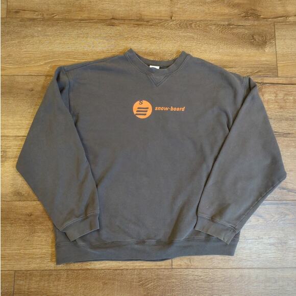 VTG Old Navy Snowboard Ski Adult XL Sweatshirt Retro Winter Sports Outdoor Gray - Picture 1 of 6